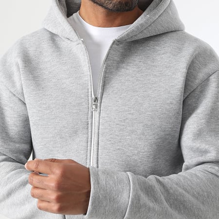 LBO - Sweat Zippé Capuche 1876 Gris Chiné