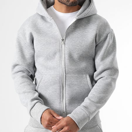LBO - Sweat Zippé Capuche 1876 Gris Chiné