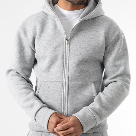 LBO - Sweat Zippé Capuche 1876 Gris Chiné