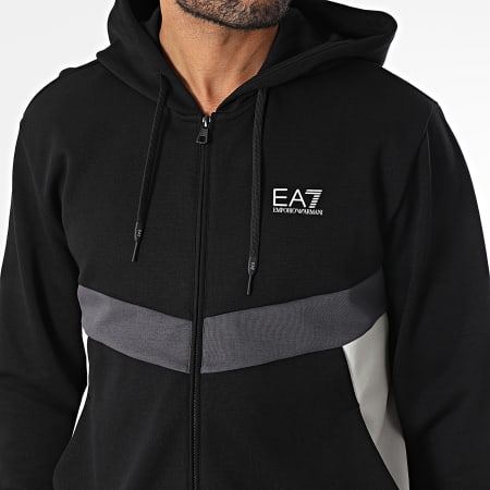 EA7 Emporio Armani - Ensemble Sweat Capuche Zippé Et Pantalon Jogging 7M000283-AF12660 Noir