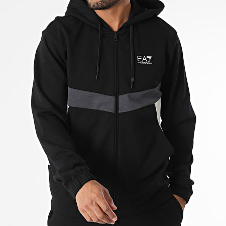 EA7 Emporio Armani - Ensemble Sweat Capuche Zippé Et Pantalon Jogging 7M000283-AF12660 Noir