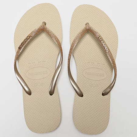 Havaianas Tongs Slim Glitter II FC 4146975 Beige Doré