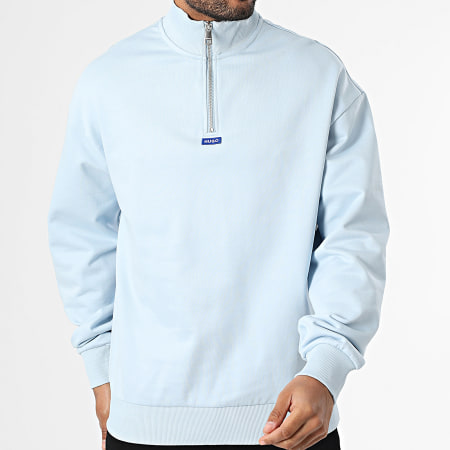 Hugo Blue - Sweat Col Montant Zippé Neeler 50522367 Bleu Clair