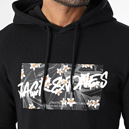 Jack And Jones - Sweat Capuche Hawaii Shape Noir