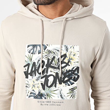 Jack And Jones - Sweat Capuche Hawaii Shape Beige