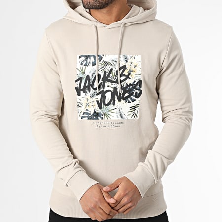 Jack And Jones - Sweat Capuche Hawaii Shape Beige