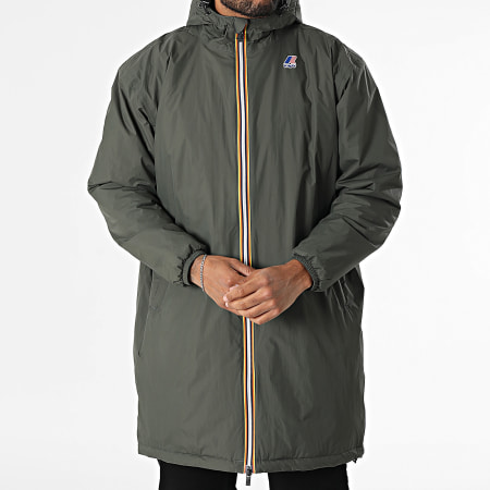 K-Way - Parka Longue Le Vrai 4.0 Eiffel East Warm Vert Kaki