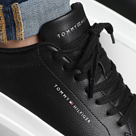 Tommy Hilfiger - Baskets Court Leather Detail Essential 5367 Black
