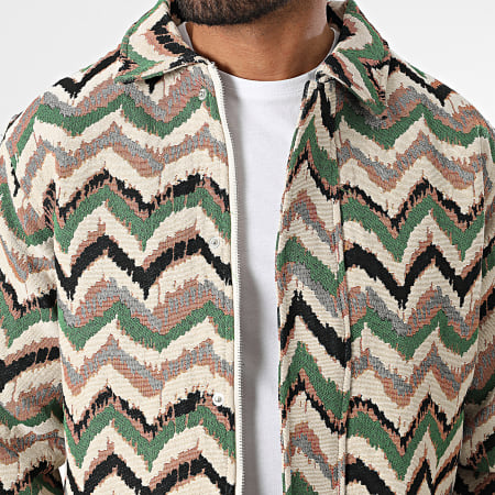 Frilivin - Veste Zippée Q86 Beige Vert