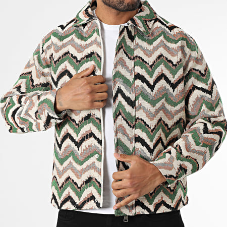 Frilivin - Veste Zippée Q86 Beige Vert