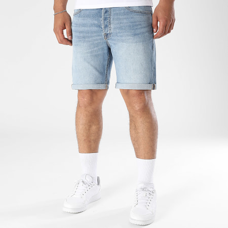 Jack And Jones - Short Jean Rick Original Bleu Denim Délavé