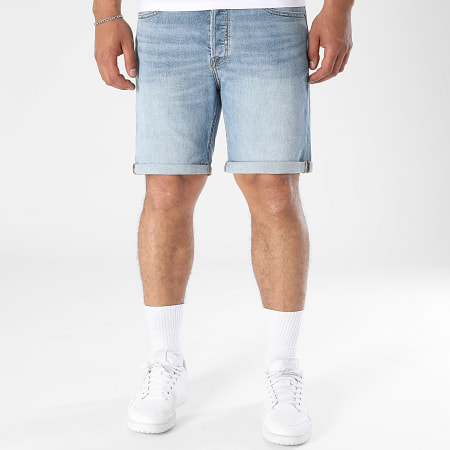 Jack And Jones - Short Jean Rick Original Bleu Denim Délavé