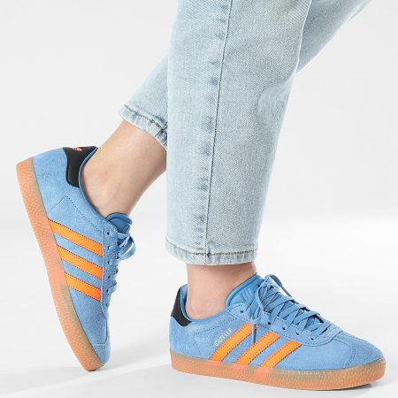 Adidas Originals - Zapatillas Mujer Gazelle JP7124 Focus Blue Solar Orange Core Black