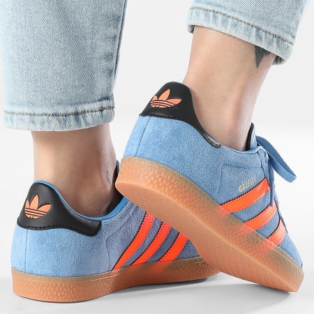 Adidas Originals - Zapatillas Mujer Gazelle JP7124 Focus Blue Solar Orange Core Black