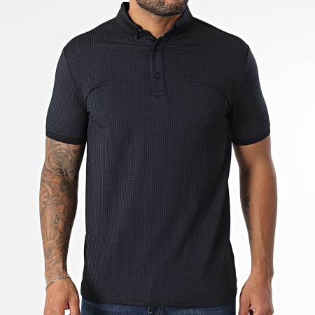 Classic Series - Polo Manches Courtes Col Mao 003 Bleu Marine