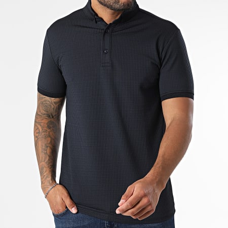 Classic Series - Polo Manches Courtes Col Mao 003 Bleu Marine