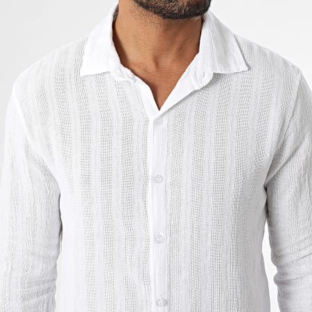 Frilivin - Ensemble Chemise Manches Longues Et Pantalon Texturé 066 Blanc