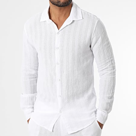 Frilivin - Ensemble Chemise Manches Longues Et Pantalon Texturé 066 Blanc