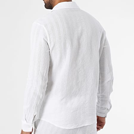 Frilivin - Ensemble Chemise Manches Longues Et Pantalon Texturé 066 Blanc