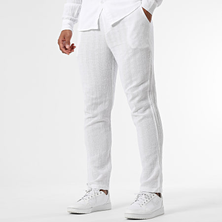 Frilivin - Ensemble Chemise Manches Longues Et Pantalon Texturé 066 Blanc