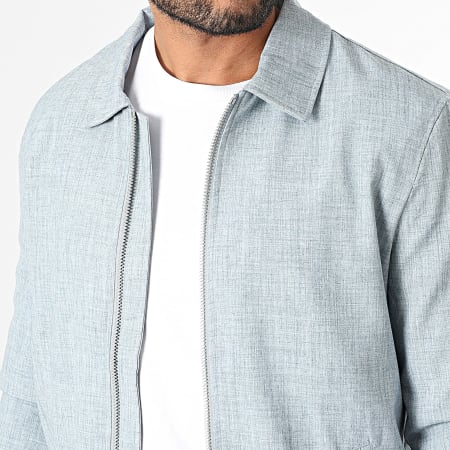 Frilivin - Veste Zippée F31 Bleu Clair Chiné