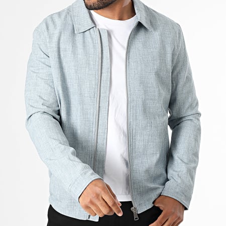 Frilivin - Veste Zippée F31 Bleu Clair Chiné