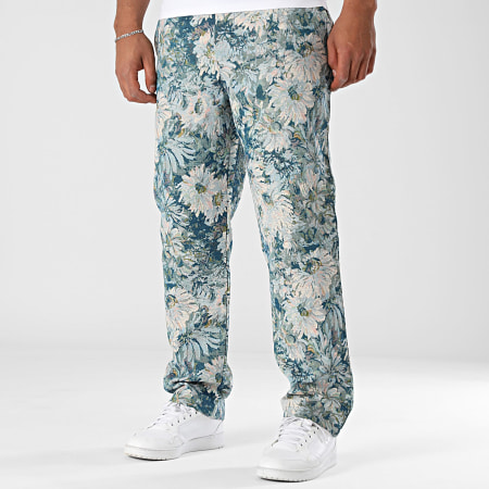 Frilivin - Pantalón Regular Fit P95 Azul Claro Azul Marino Floral