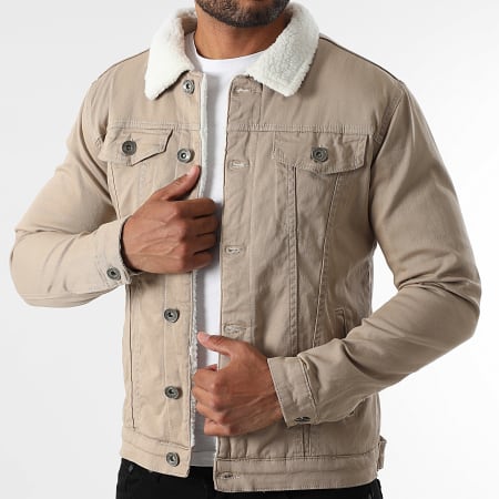 LBO - Veste Jean Interieur Mouton 3834 Denim Beige