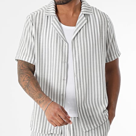 Uniplay - Conjunto Camisa Mangas Cortas Y Pantalón A Rayas 125 Blanco Gris