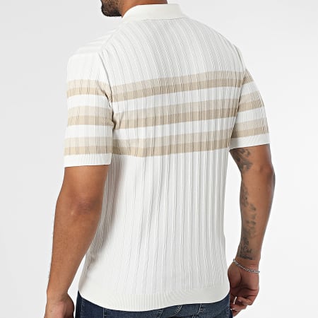 Classic Series - Polo Manches Courtes A Rayures 011 Blanc Beige