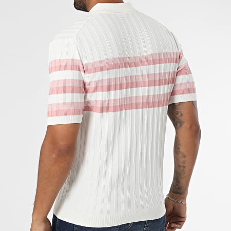 Classic Series - Polo Manches Courtes A Rayures 011 Blanc Rose
