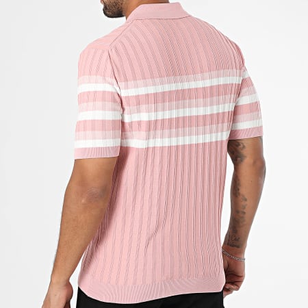Classic Series - Polo Manches Courtes A Rayures 011 Rose Blanc