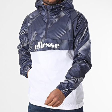 Ellesse - Coupe-Vent Capuche Zippé Fiorisa SXZ21902 Blanc Bleu Marine