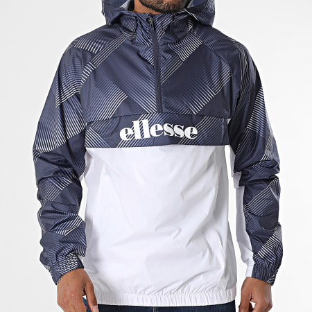 Ellesse - Coupe-Vent Capuche Zippé Fiorisa SXZ21902 Blanc Bleu Marine