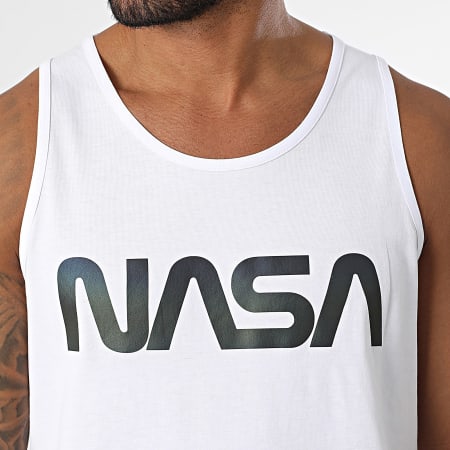 NASA - Débardeur Worm Black Rainbow Blanc Iridescent Réfléchissant