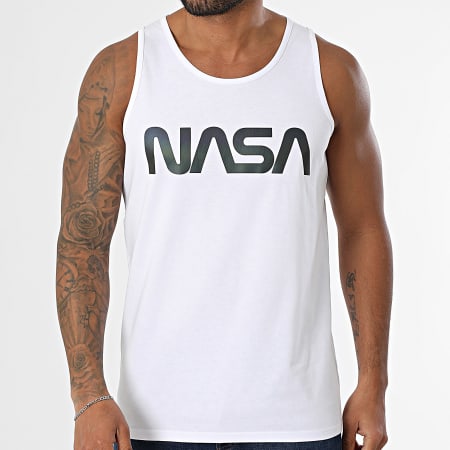 NASA - Débardeur Worm Black Rainbow Blanc Iridescent Réfléchissant