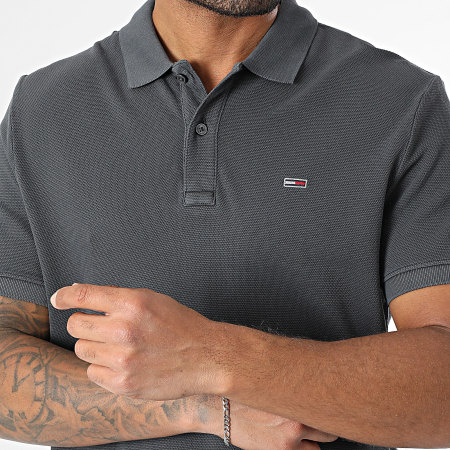 Tommy Jeans - Polo Manches Courtes Slim Essential 0226 Gris Anthracite