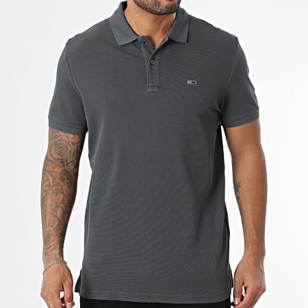 Tommy Jeans - Polo Manches Courtes Slim Essential 0226 Gris Anthracite
