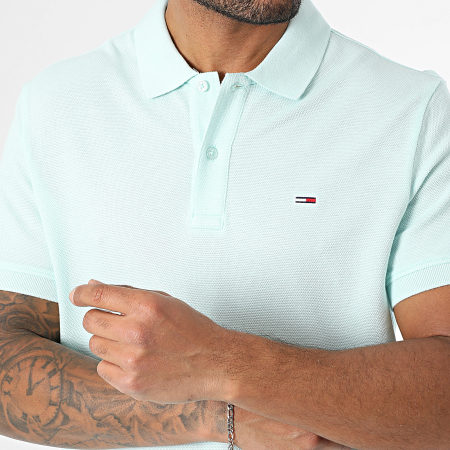 Tommy Jeans - Polo Manches Courtes Slim Essential 0226 Turquoise Clair