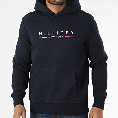 Tommy Hilfiger - Sweat Capuche Hilfiger NY 9301 Bleu Marine