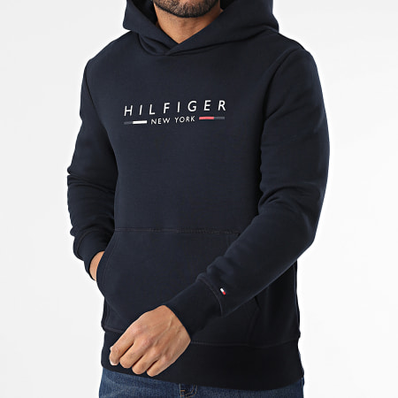 Tommy Hilfiger - Sweat Capuche Hilfiger NY 9301 Bleu Marine