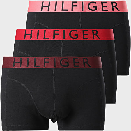 Tommy Hilfiger - Lot De 3 Boxers 3465 Noir Rose Rouge Bordeaux