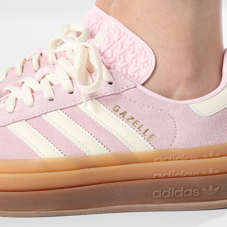 Adidas Originals - Baskets Femme Gazelle Bold W JQ7777 Clear Pink Cream White Gold Metallic