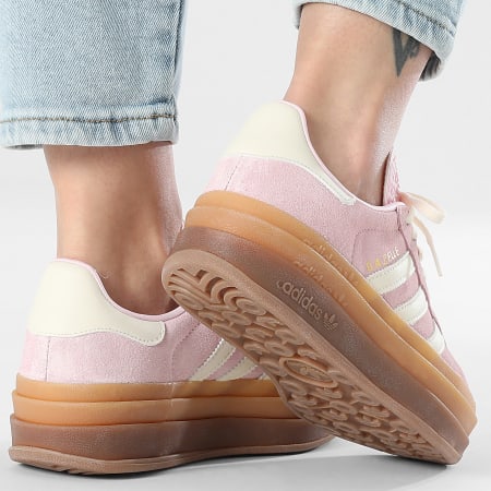 Adidas Originals - Baskets Femme Gazelle Bold W JQ7777 Clear Pink Cream White Gold Metallic