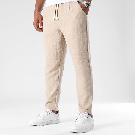 LBO - Lot De 2 Pantalons Effet Lin 2024 Beige Noir