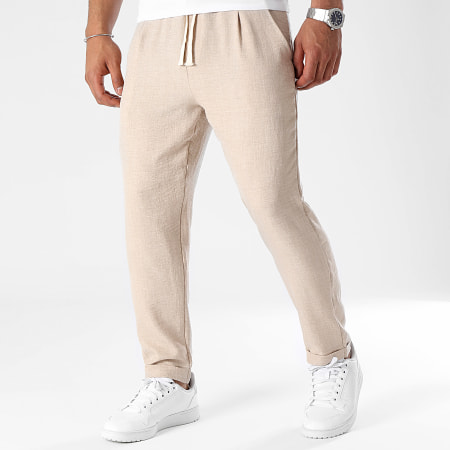 LBO - Lot De 2 Pantalons Effet Lin 2024 Beige Noir