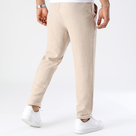 LBO - Lot De 2 Pantalons Effet Lin 2024 Beige Noir