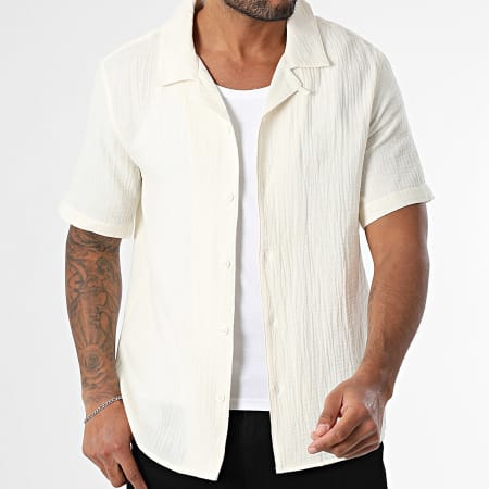 Only And Sons - Chemise Manches Courtes Skyle Beige Clair