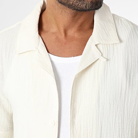 Only And Sons - Chemise Manches Courtes Skyle Beige Clair