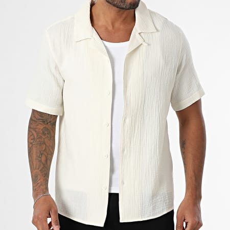 Only And Sons - Chemise Manches Courtes Skyle Beige Clair